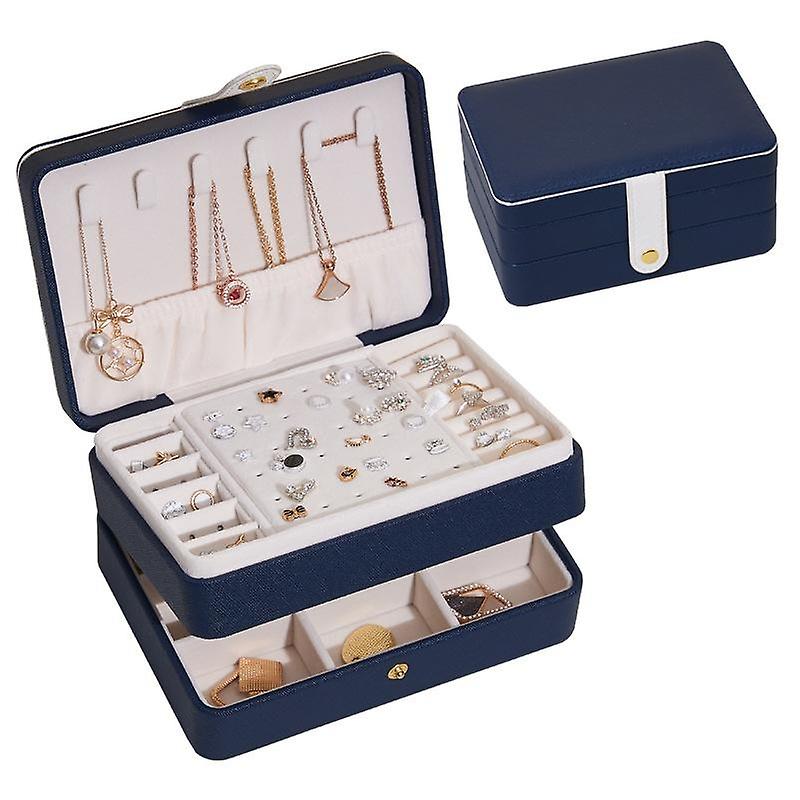 Women's double-layer large-capacity jewelry display storage box