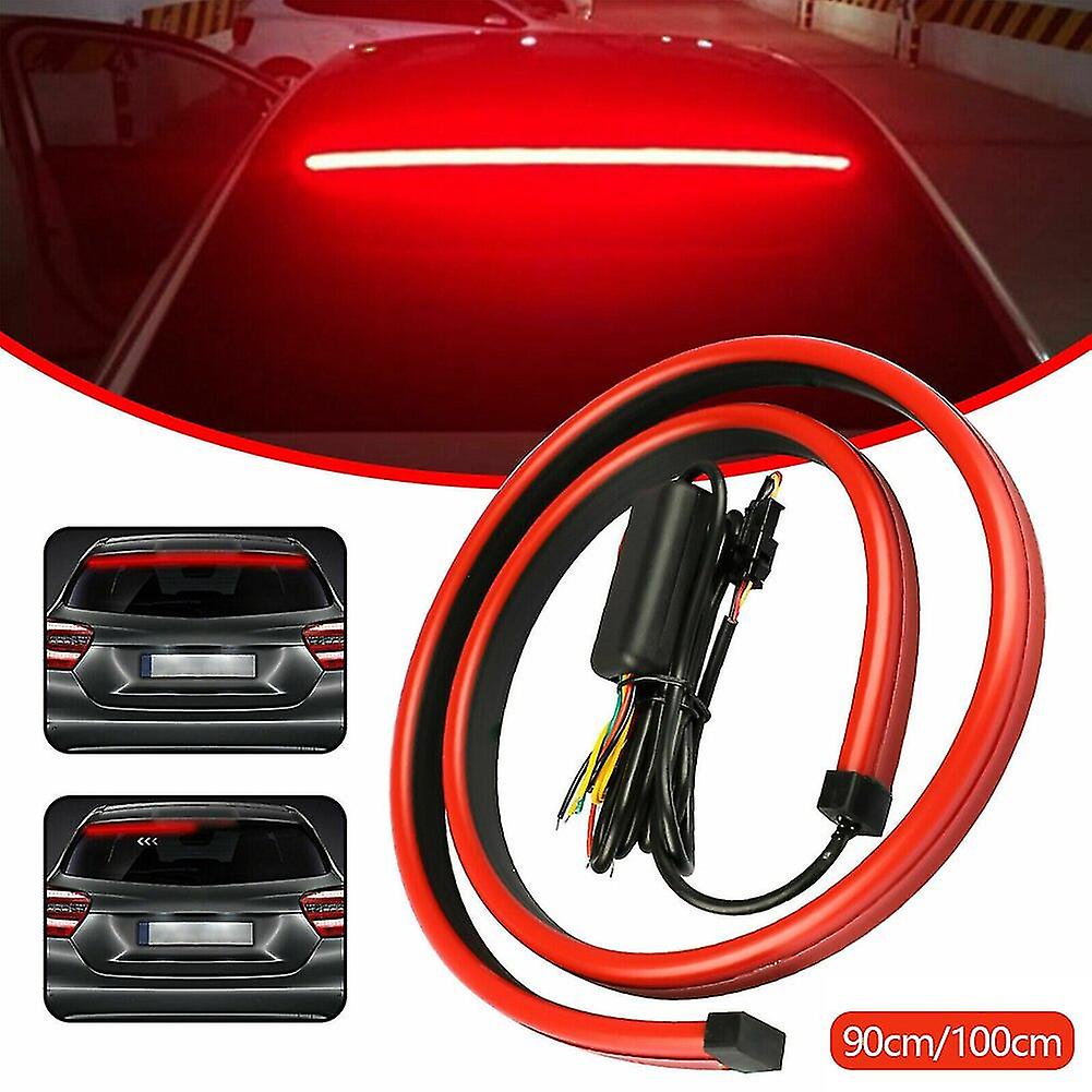 90 100cm Car Strip Light LED Third Brake Light DRL Bar Sequential Turn Signals Brake Running Double Flash for Vehicle DC 12V