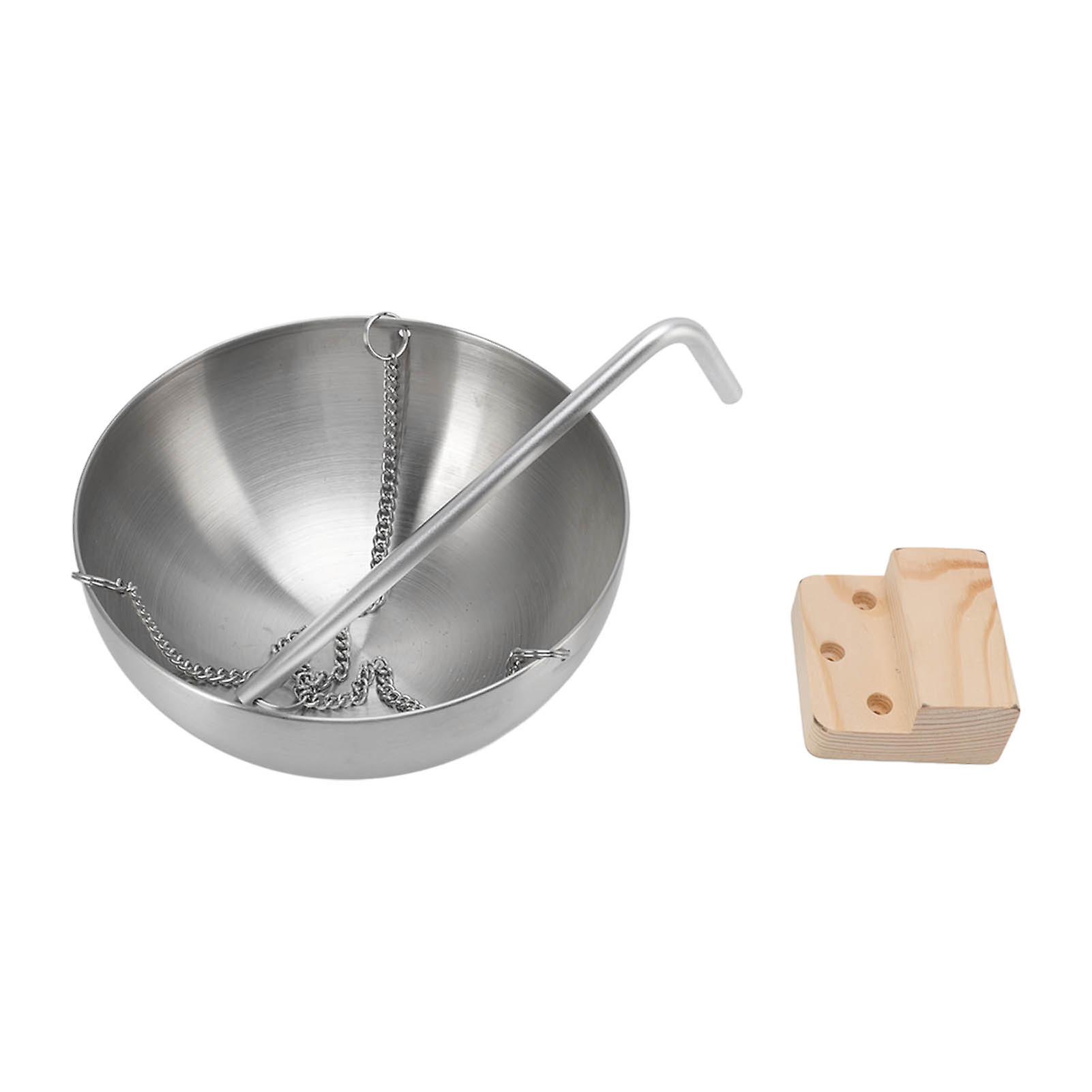 Sauna Aroma Bowl, Spa Bowl with Essential Oils with Wooden Block, Stainless Steel Aromatherapy Oil Bowl Sauna, Suitable for Traditional Sauna (L)
