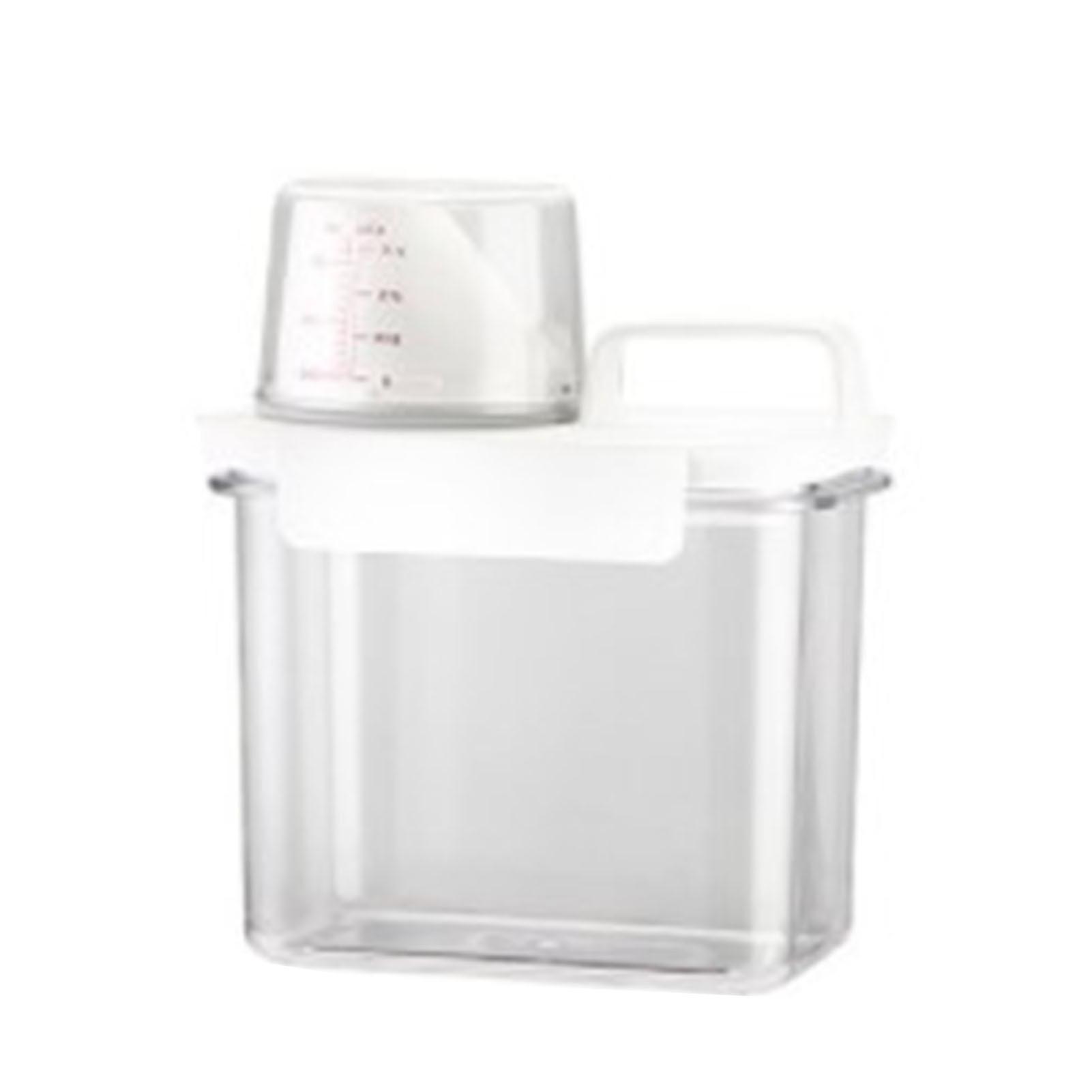 1100ml Transparent Laundry Detergent Dispenser with Removable Lid Plastic Fabric Softener Container for Home Dormitory Use
