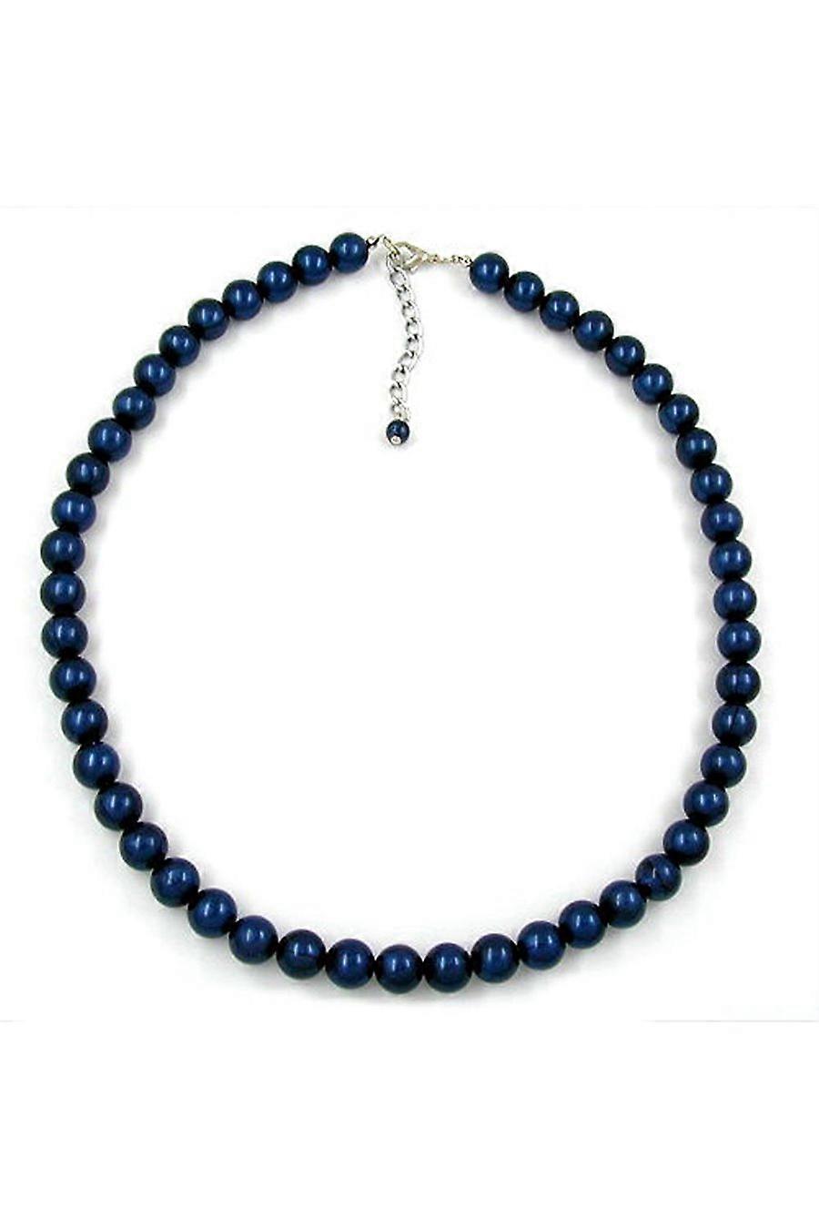 Necklace Beads 10mm Metallic Blue - Gl01410