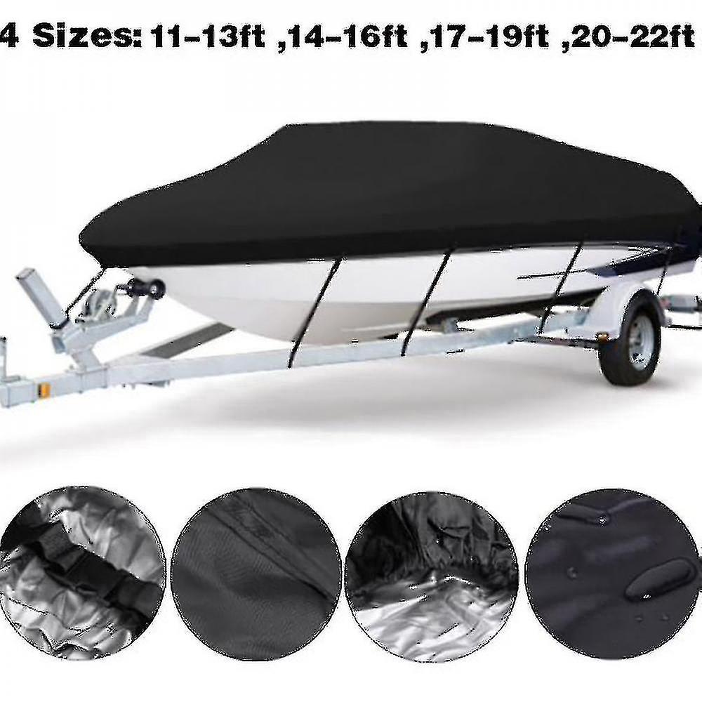 Waterproof Boat Cover Heavy Duty Marine Grade Polyester Canvas Trailerable Fits V-hull,tri-hull,runabout
