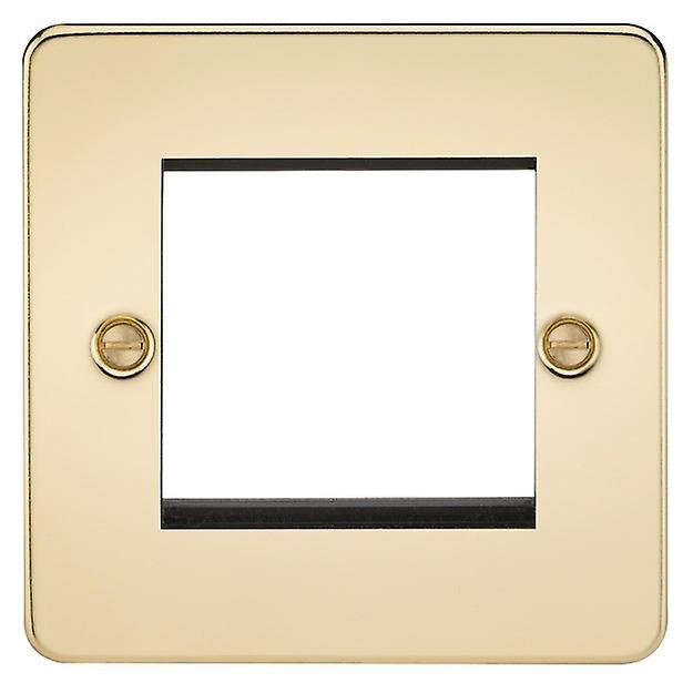 Knightsbridge Flat Plate 2G modular faceplate - polished brass - FP2GPB