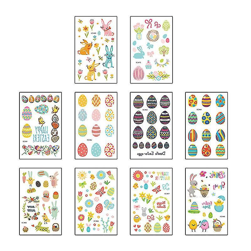 10sheets Easter Tattoos For Kids