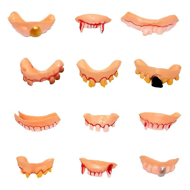 24pcs Fake Teeth Braces For Halloween Decorations