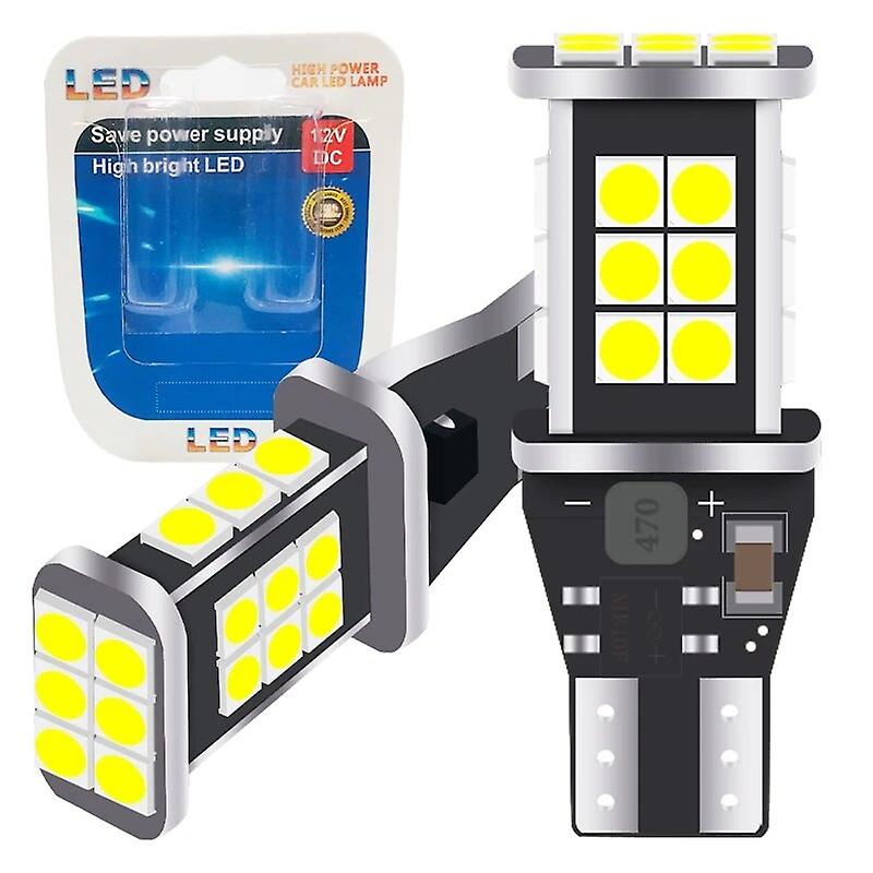 2pcs T15 3030 24chips W16w Led Backup Light Reserve Lamp Canbus Bulbs No Error High Power Led Canbus W16w