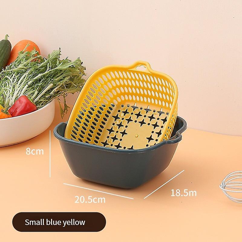 Multifunctional Double-layer Drain Basket Vegetable Fruit Washing Baskets Kitchen Strainers Tools Drain Basket