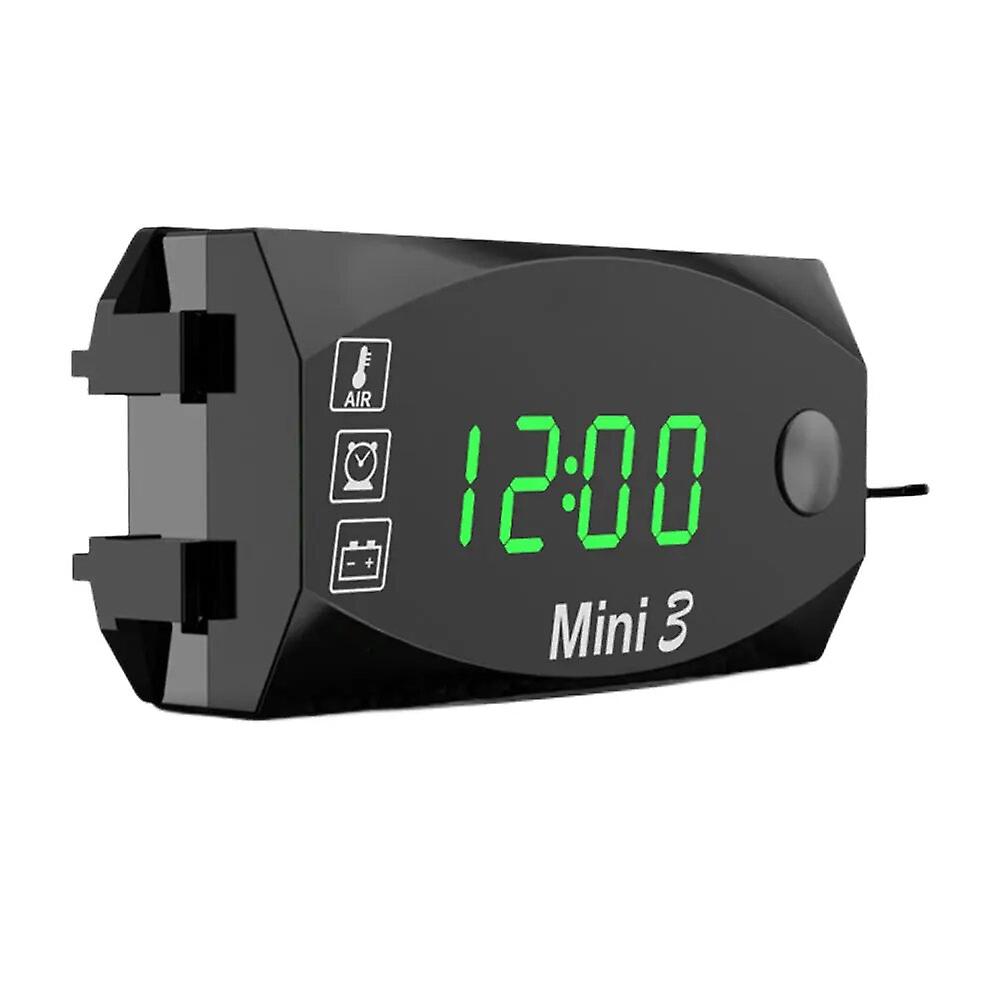 12v 3 In 1 Motobike Thermometer Voltmeter Digital Display Universal Led Voltmeter Motorcycle Electronic Clock Waterproof