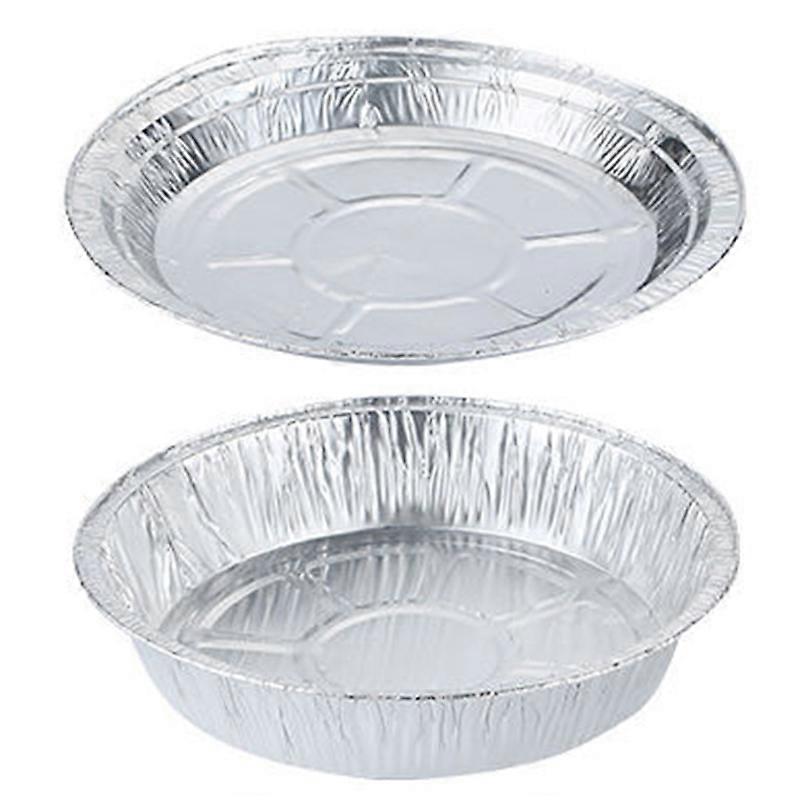 Aluminum Foil Plate Round Disposable Recyclable Containers with Straight Walls for Cooking 25pcs Deep 25pcs Shallow 8 Inches
