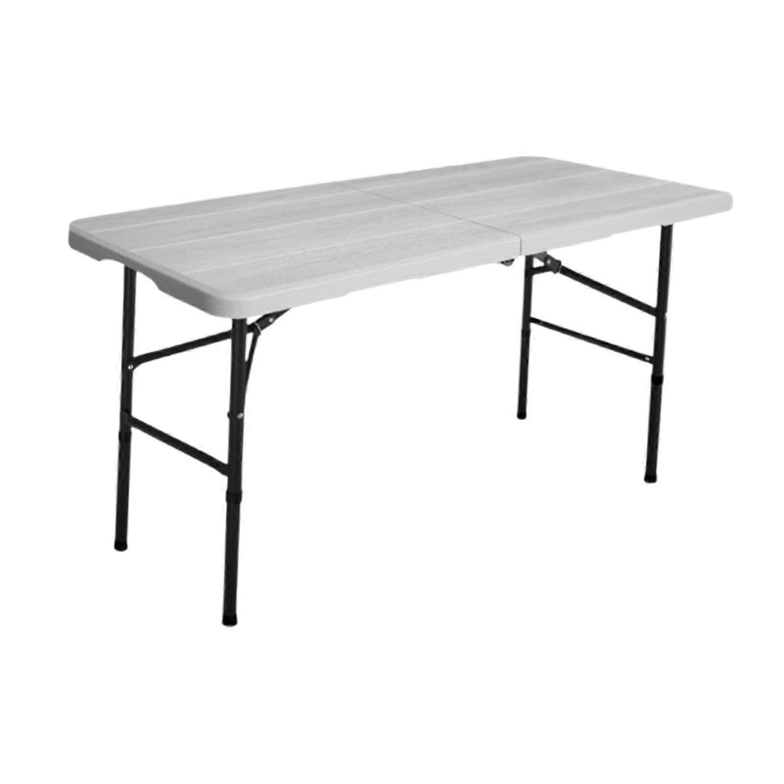 Portable Folding Table 2 Level Height Adjustable for Night Market Yard Patio white