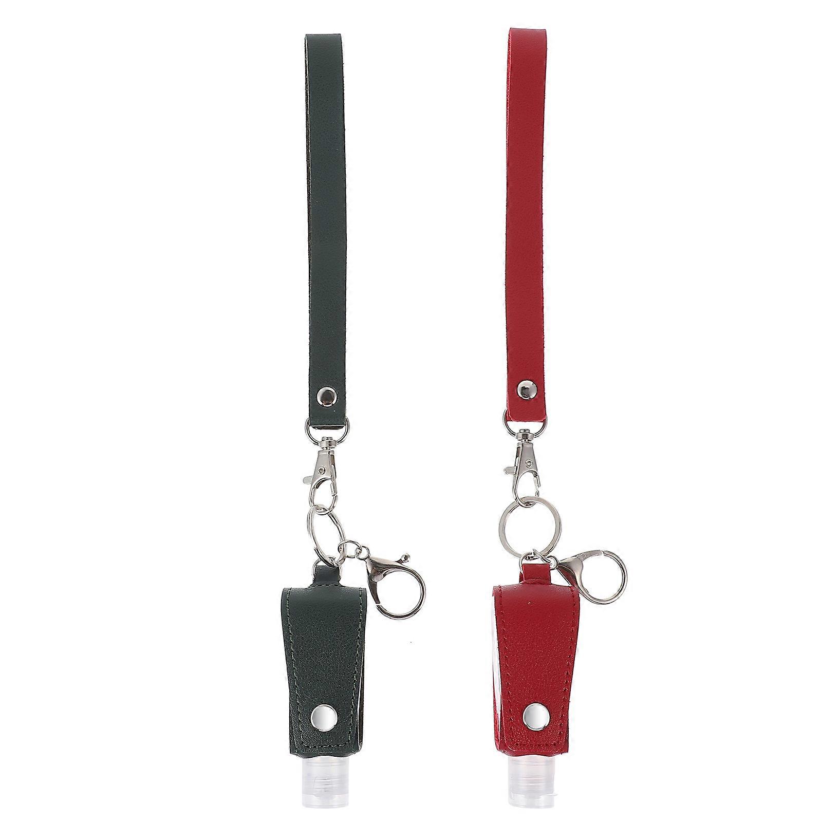 2pcs 30ML Empty Bottles Hand Sanitizer Keychain Holder Refillable Container