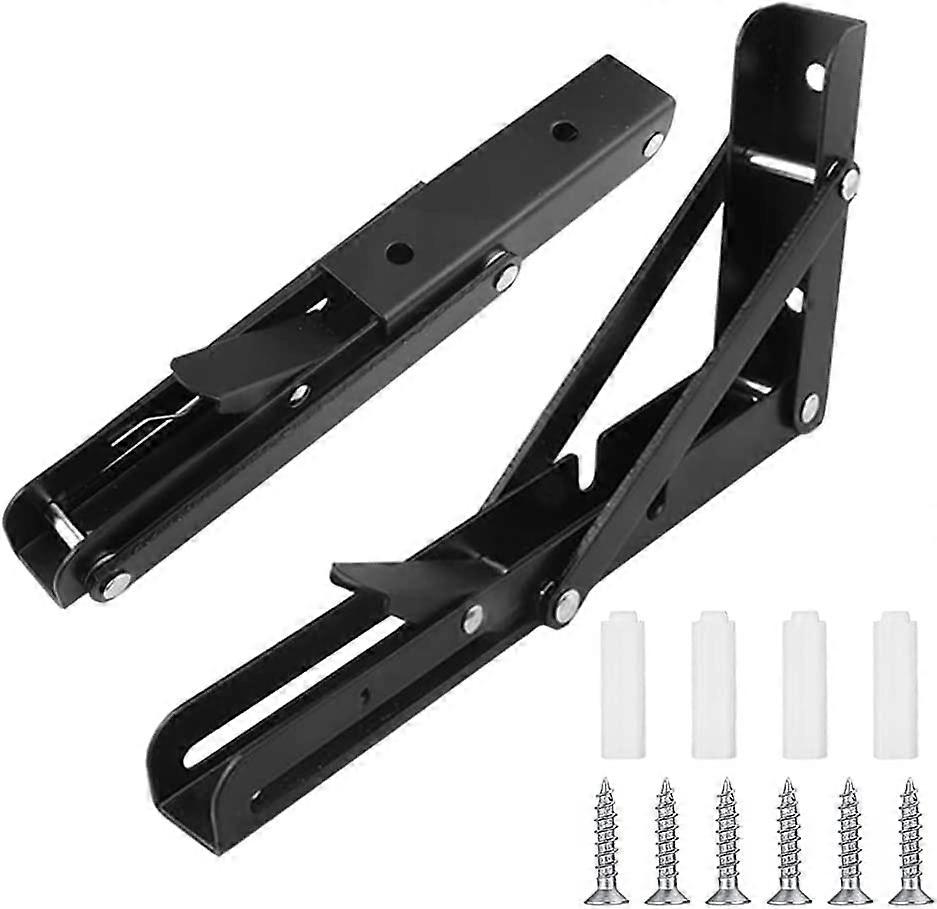 Folding Bracket Stainless Steel Folding Console Bracket, Load Folding Shelf Brackets, (20cm, 2Pcs)
