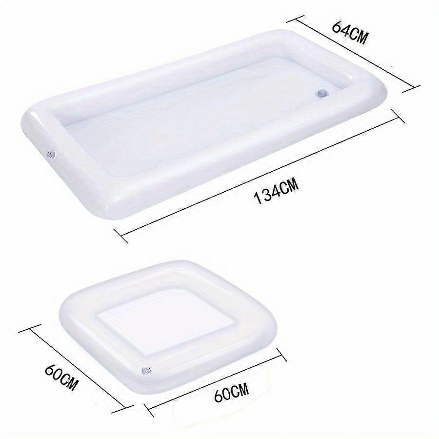 2pcs Inflatable Ice Buffet Salad Serving Trays - Collapsible Food and Drink Holders with Drain Plug, Portable Cooler Containers for Indoor Outdoor BBQ