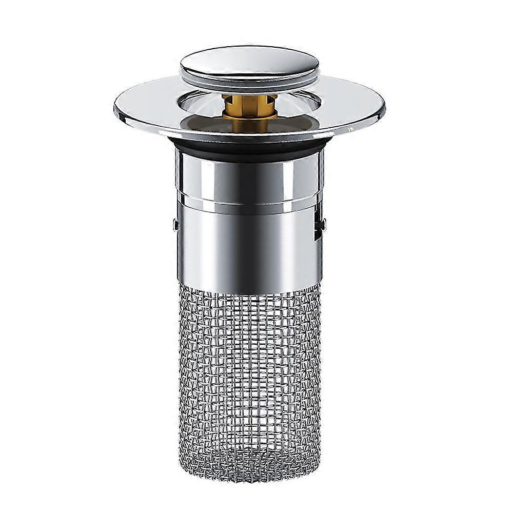 Sink Stopper Hair Catcher,Pop Up Sink Drain Filter with Removable Stainless Steel Filter Basket for Bathroom 1/2pcs