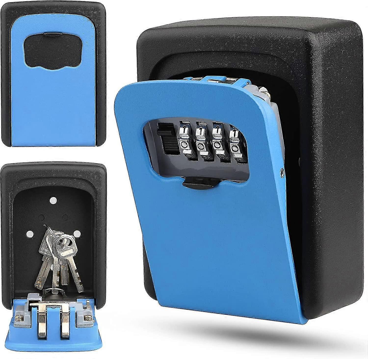 Wall-mounted Key Box With 4-digit Code. Waterproof Safe. Combination Storage
