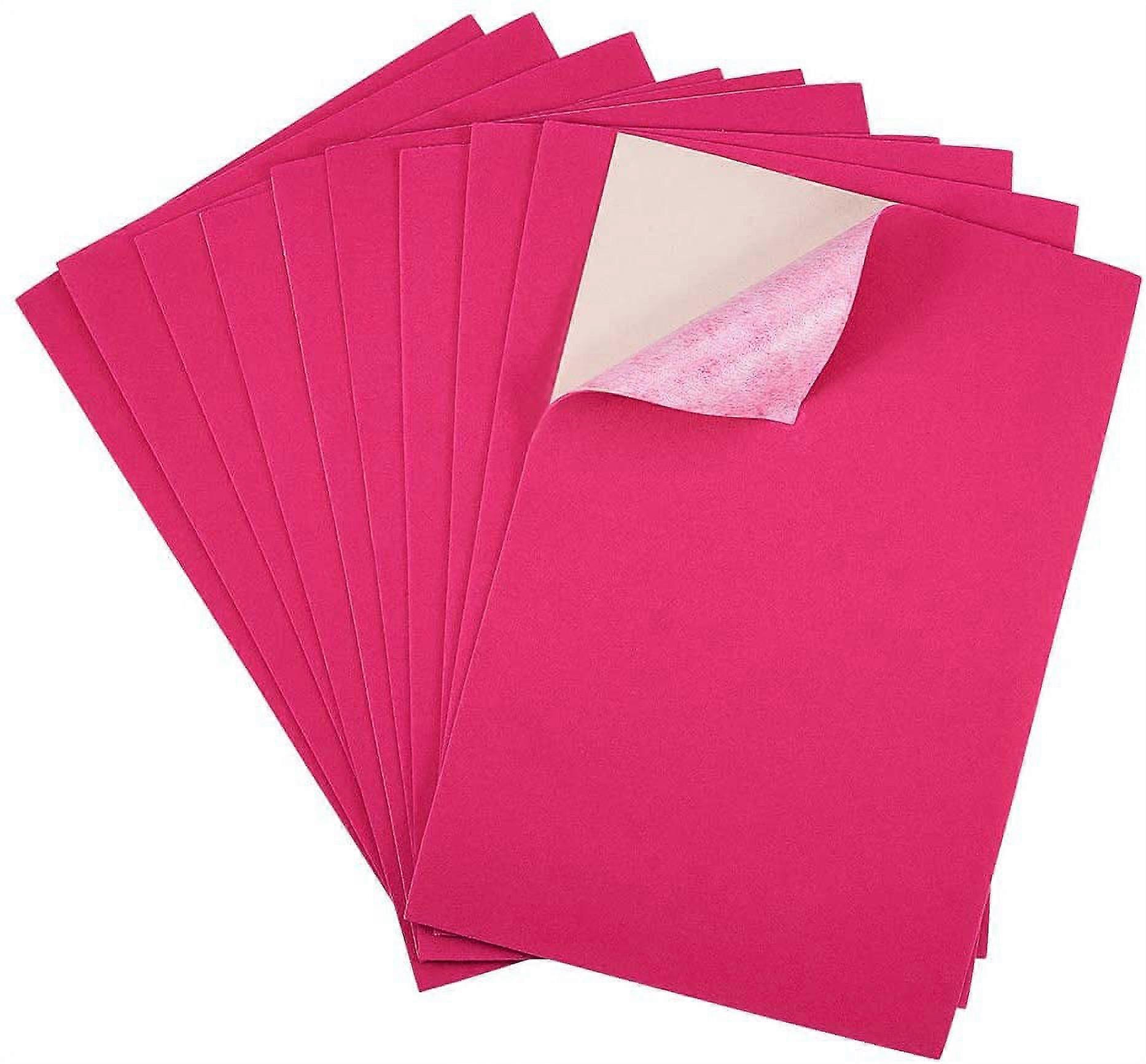 20PCS Velvet (DeepPink) Fabric Sticky Back Adhesive Back Sheets A4 sheet (8.3" x 11.8") Self-Adhesive Durable and Water Resistant Multi-purpose Ideal
