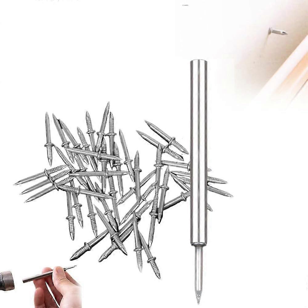 100pcs Double-headed Nails,skirting Line Without Marks Nail, Invisible Security Screws