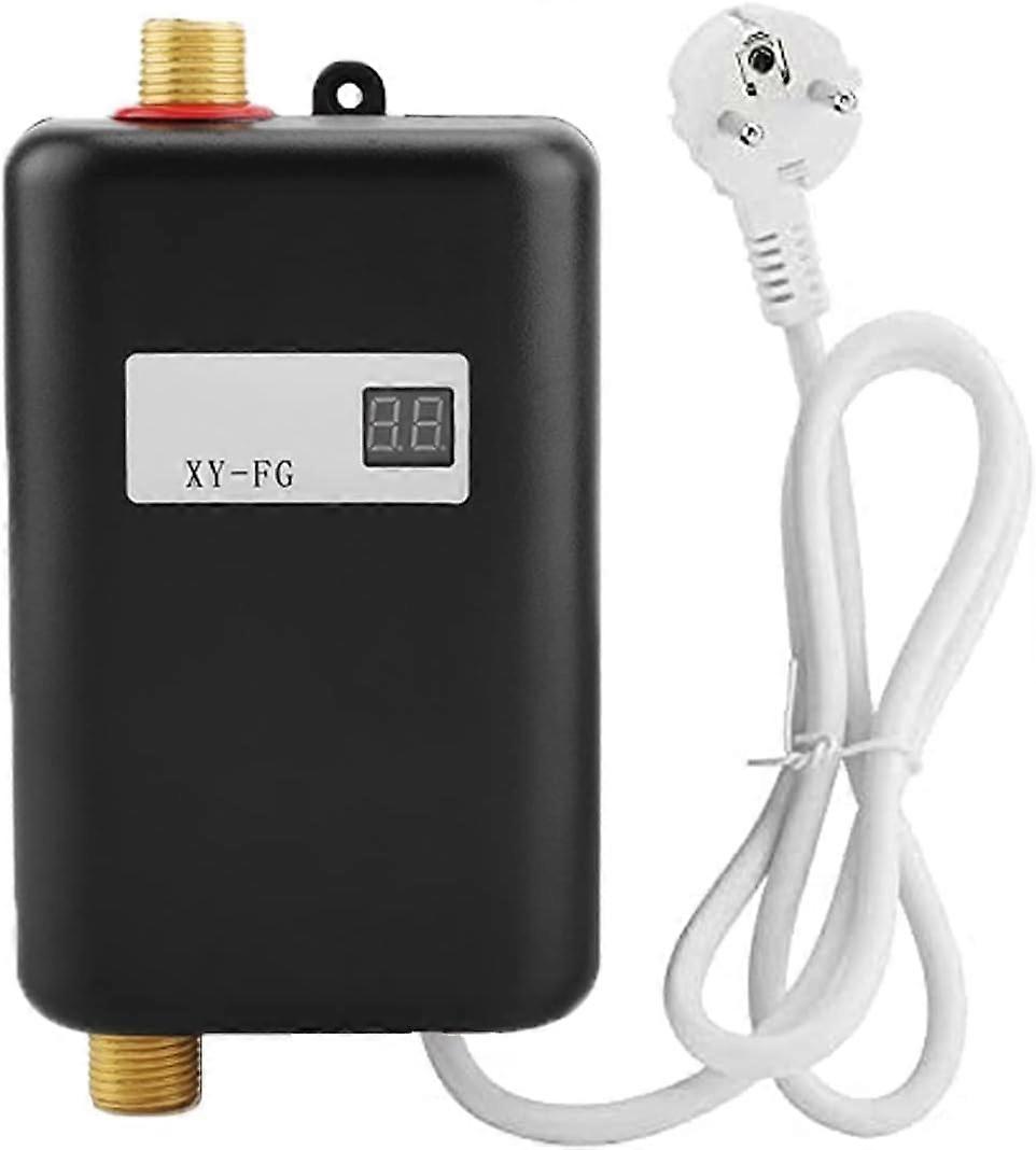 電気ミニフローウォーターヒーター、220V、3800W、デジタルスクリーン付き電気ウォーターヒーター、タンクなし、フロースルーウォーターヒーター、バスルーム用、キッチェ