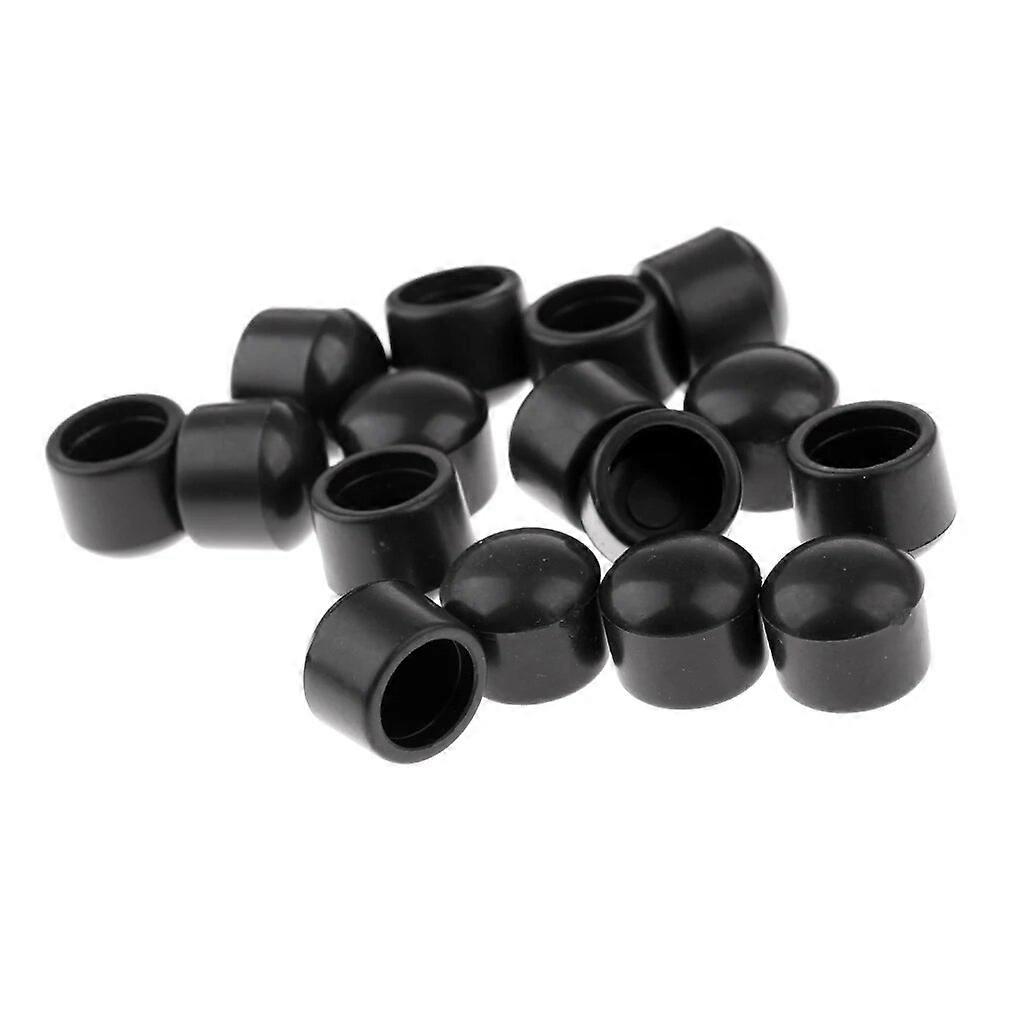 Set 16 Rubber End Caps Replacement for 5/8 Inch Foosball Table Rods  Black