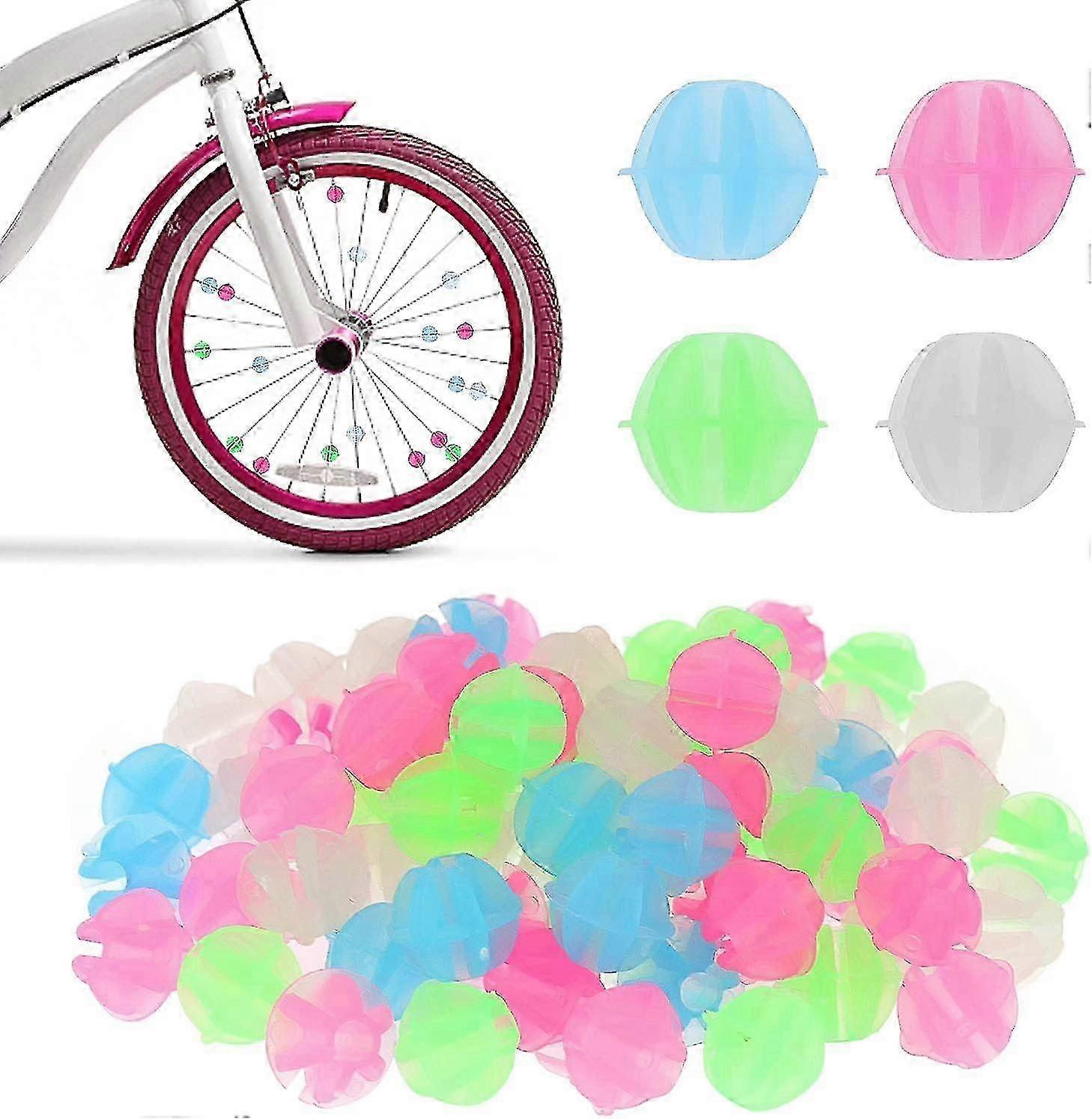 36 Pcs Spoke Beads, Colorful Bicycle Wheel Spoke Beads Plastic Clip Beads Spoke Decoration Bicycle Wheel Spoke Decorations for Bicycles