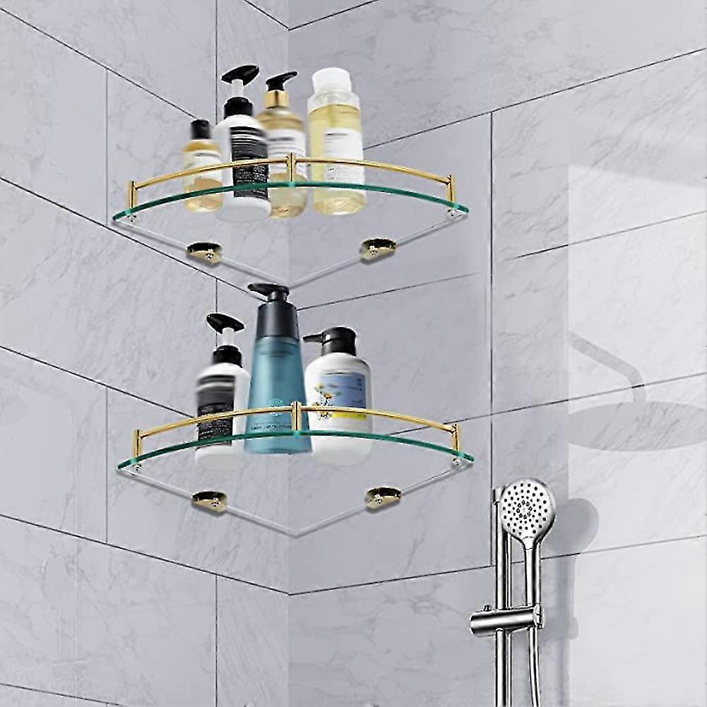 Bathroom Shelves, Bathroom Glass Corner Shelf Wall Mounted ,tempered ...