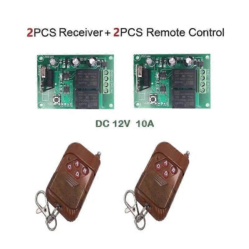 Wenqia 433MHz Universal Wireless Remote Control Switch DC 12V 2CH rf Relay receiver and Transmitter For motor/door Controller