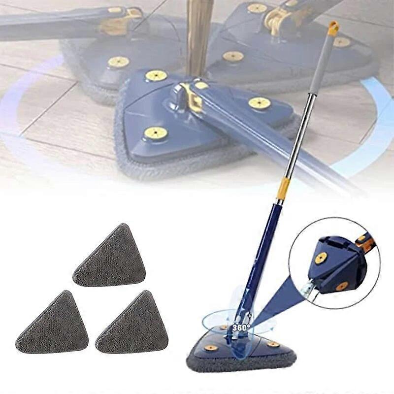 360 Rotatable Cleaning Mop Retractable Triangular Microfiber Dust Mop Long Handle Floor Squeeze Mops for Wall Ceiling Window