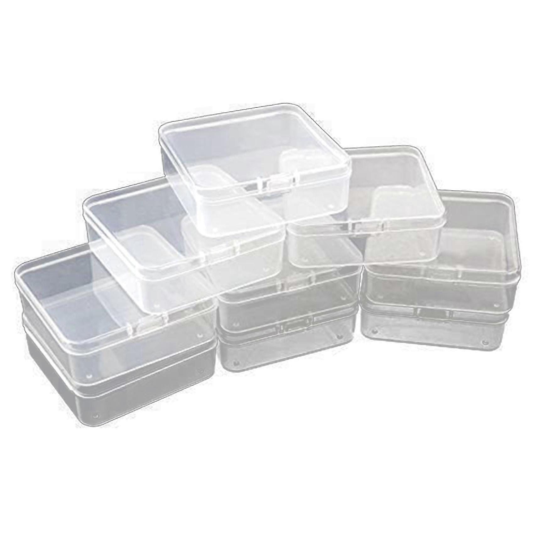 14 Pack Clear Plastic Storage Containers Box With Hinged Lid