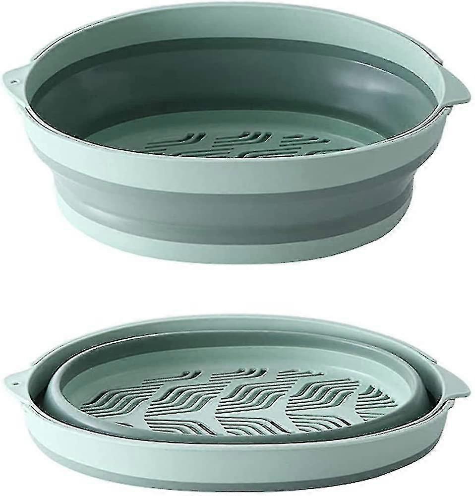 Collapsible Colanders Set, Silicone Kitchen Folding Drainer Basket