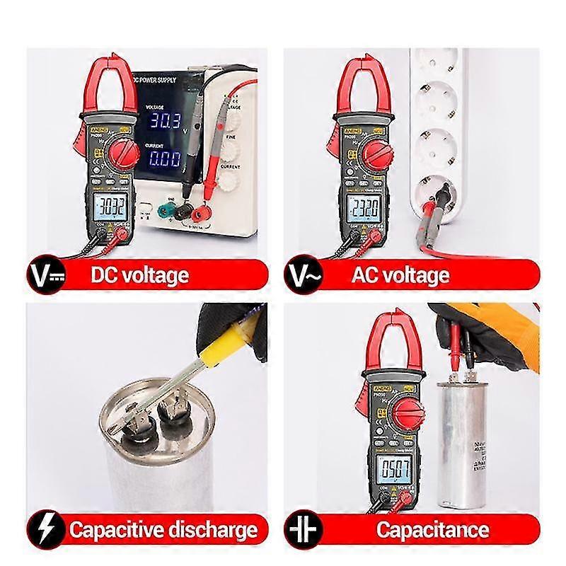 Pn200 Digital Clamp Meter Dc/ac 600a Current 4000 Counts Multimeter Ammeter Voltage Tester Car Hz Capacitance Ncv Ohm Test