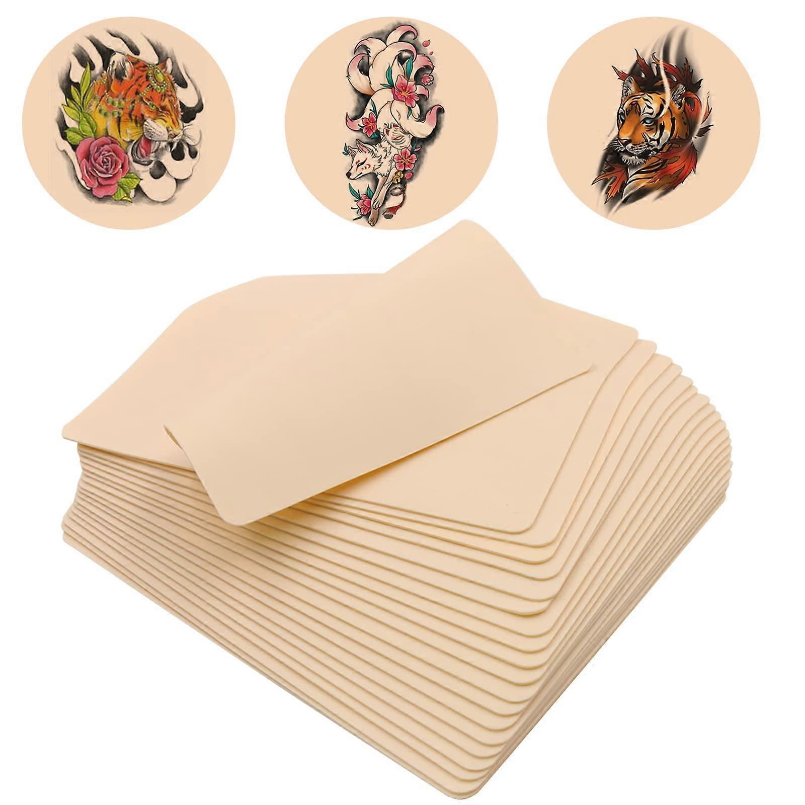 入れ墨の偽の皮-二重側面12枚のシート8x6の入れ墨のための空白の入れ墨の練習の皮の偽の皮