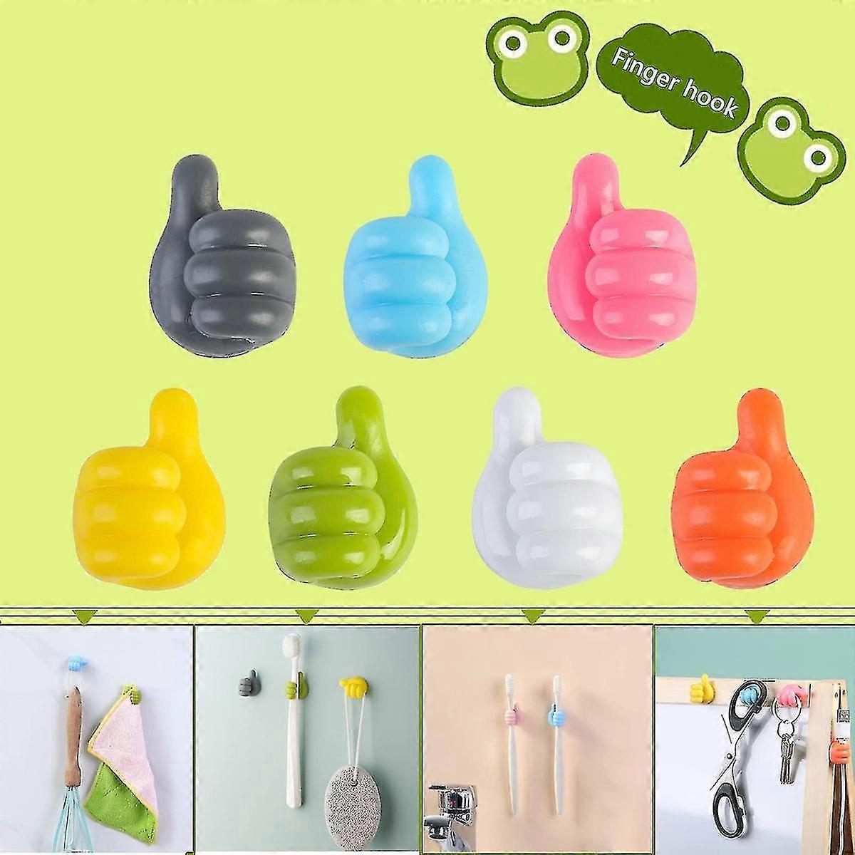 16pcs Silicone Thumb Wall Hook Creative Self Adhesive Multifunctional Thumb Wall Hook For Storing