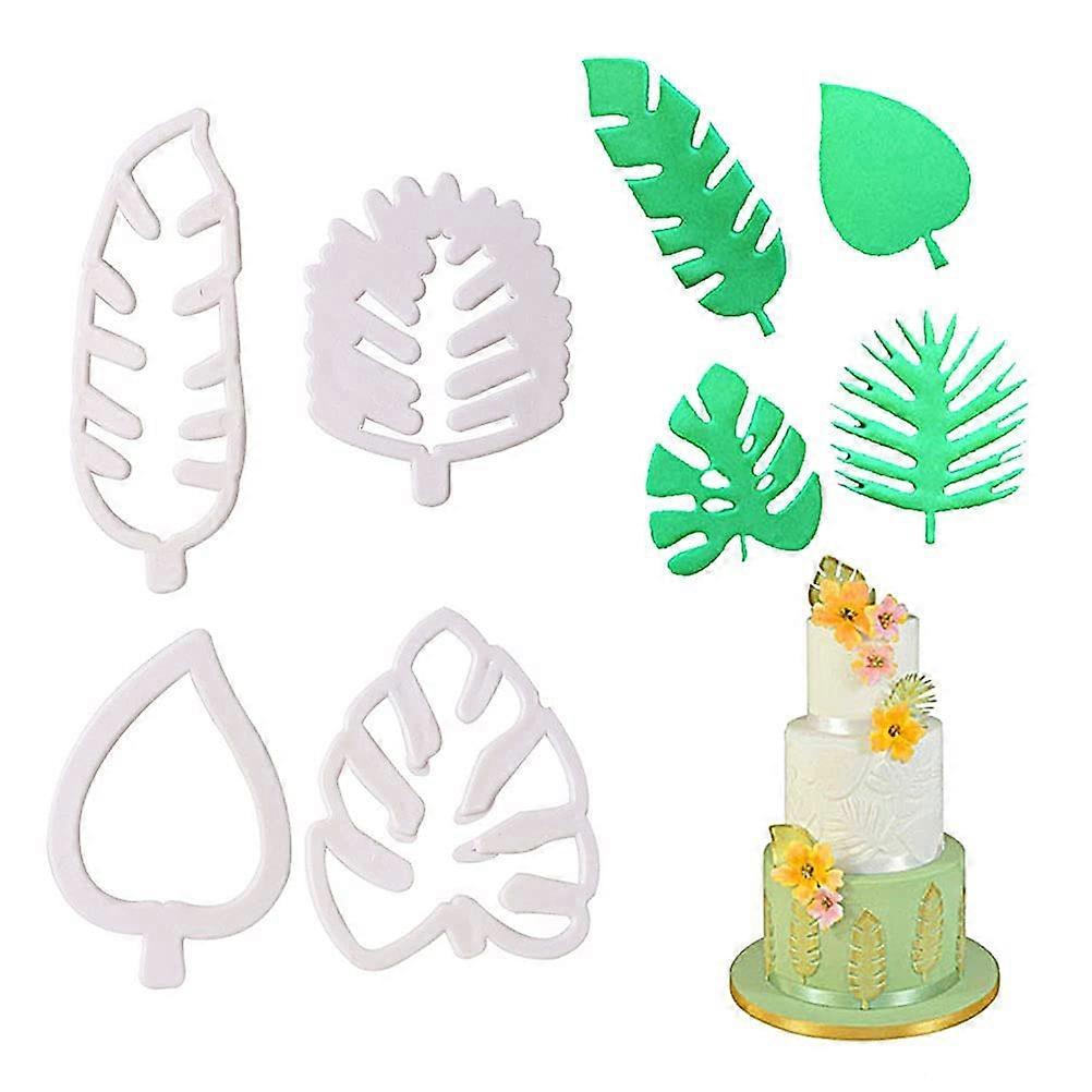 4 pcs Cookie Cutters, Tropical Leaf Cookie Leaf Mini Cutters