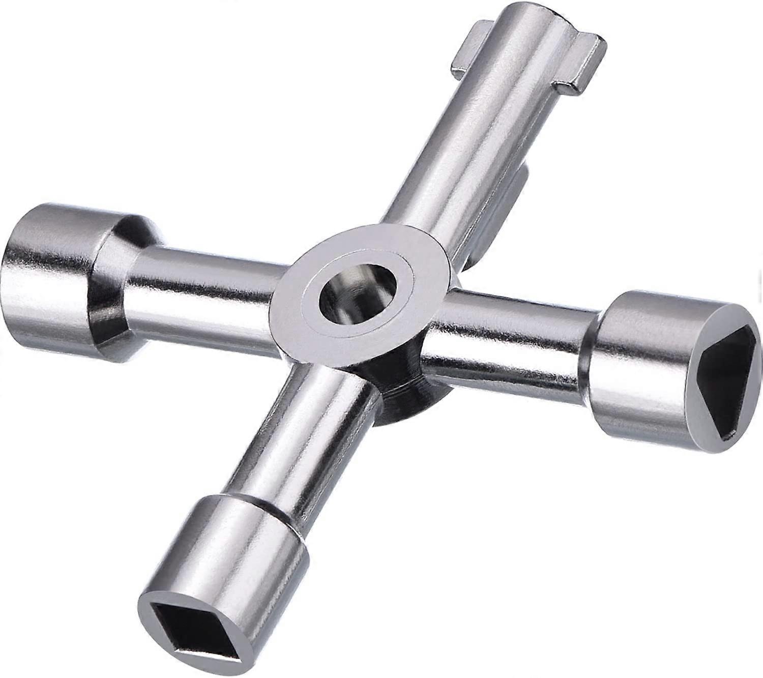 Meter Box Key Gas Key Meter Key 4-Way(Silver)