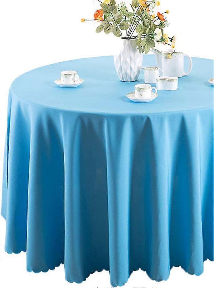 Blue round tablecloth, kitchen round tablecloth, 160cm