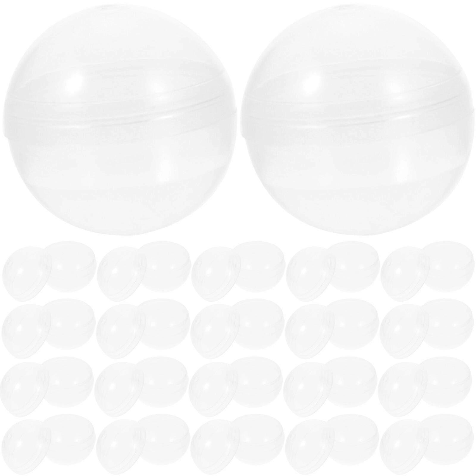 50pcs Plastic Transparent Balls Multi-purpose Twisted Round Balls Clear Fillable Grab Balls