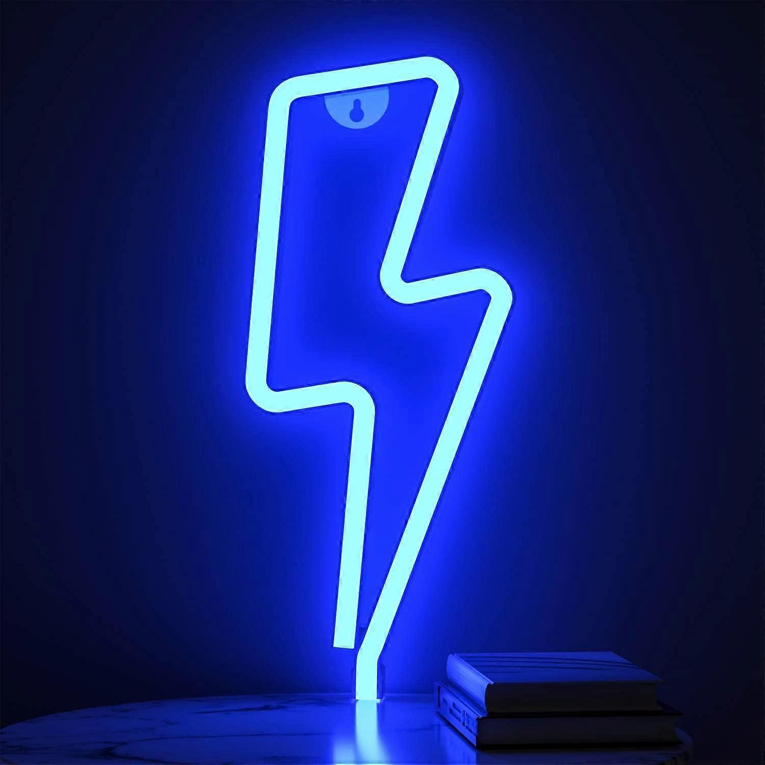 Neon Sign, Blue LED Lightning Neon Light for Wall Decoration