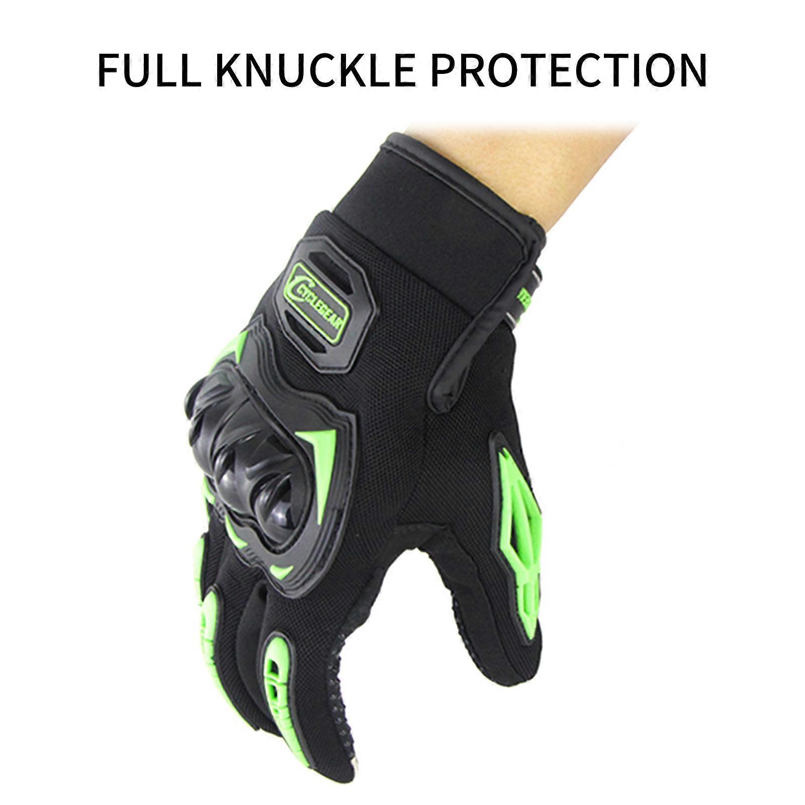 CG666 Motorcycle Gloves Rider Anti-slip Full Finger Gloves Racing Off-road Riding Electric Vehicle Touch Screen Gloves (Thumb and Index Finger 2 Finge