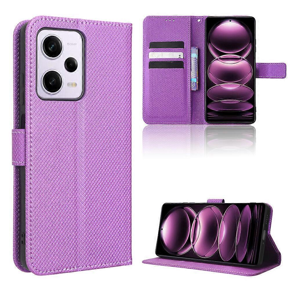 Compatible with Xiaomi Redmi Note 12 Pro Plus Wallet Case Diamond Pattern PU Leather Cover with Magnetic Closure Card Slots