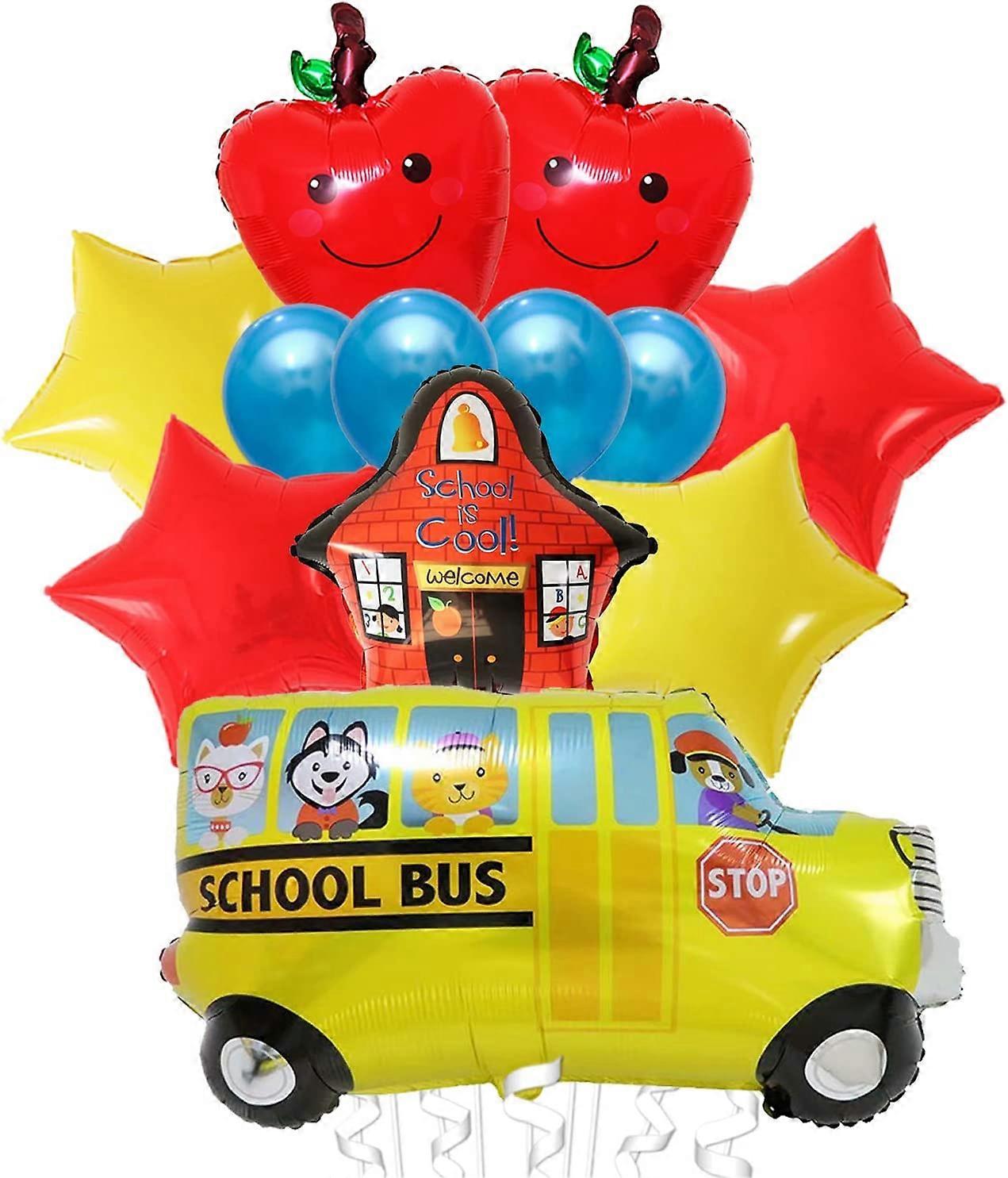 Other decorative garden item Set of 12 large back-to-school balloons - | School Bus Balloons and Red Apple Balloons for First Day of School Decoration