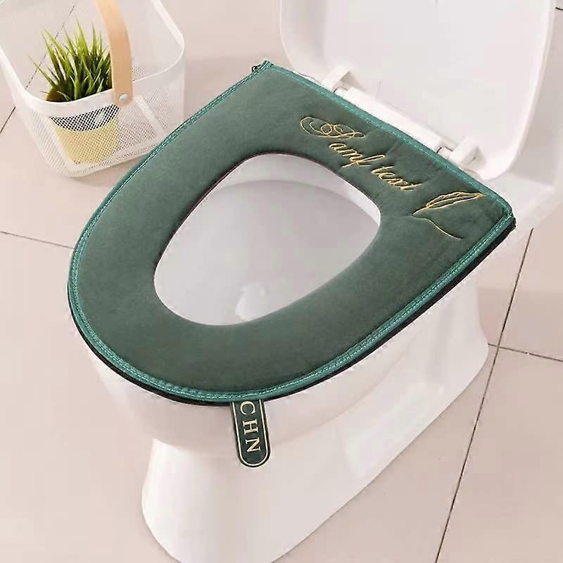 2 Pack Thicker Soft Toilet Seat Covers Toilet Seat Covers Toilet Seat Cover Soft Thick Cushion Washable Fits All Oval Toilet Seats-Green