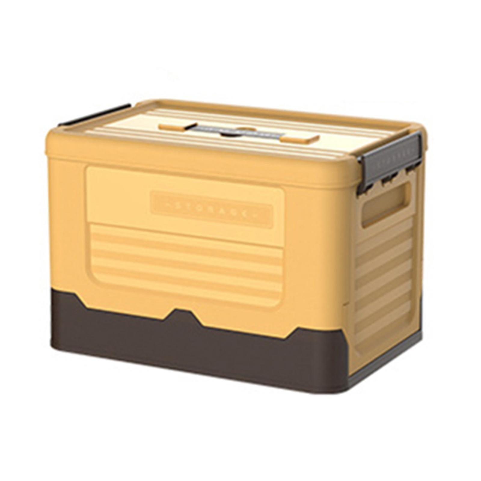 Folding Large Capacity Storage Box Multi-Purpose Stackable Storage Container With Secure Cover For