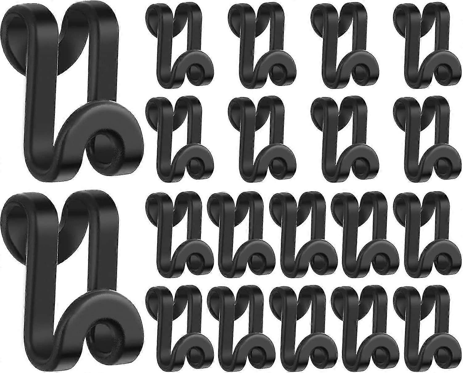 20 Pieces Black Hanger Hooks Connecting Hooks For Hangers Mini Waterfall Hangers For Waterfall Hanger Hooks