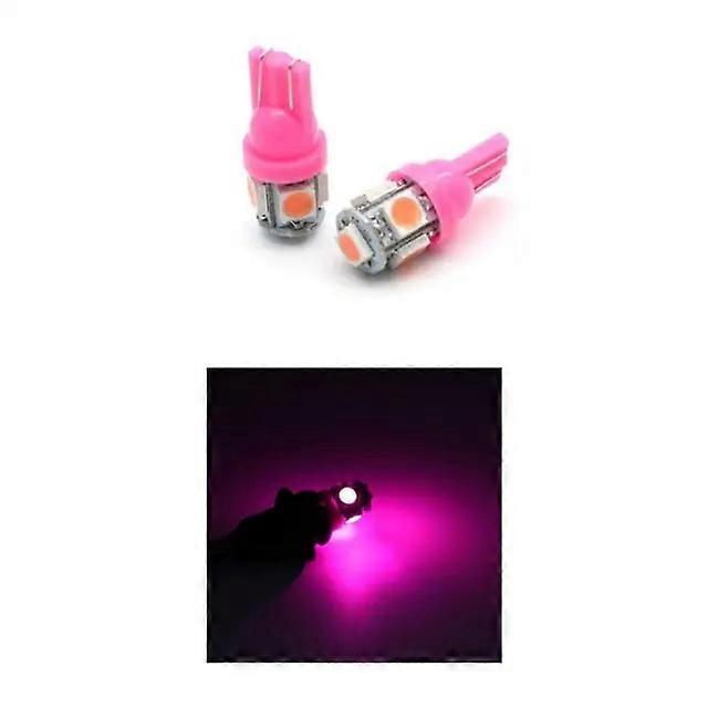 10pcs Small Bulb 5 Light Bead T10 5050 5smd Width Indicator Lamp Car License Plate Lamp 12V 6000K Automobile LED Lights