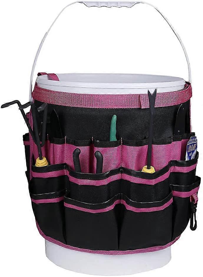 Garden Tool Storage Bag Bucket Tool Bag Waterproof Canvas Tool Bag 34 Pockets