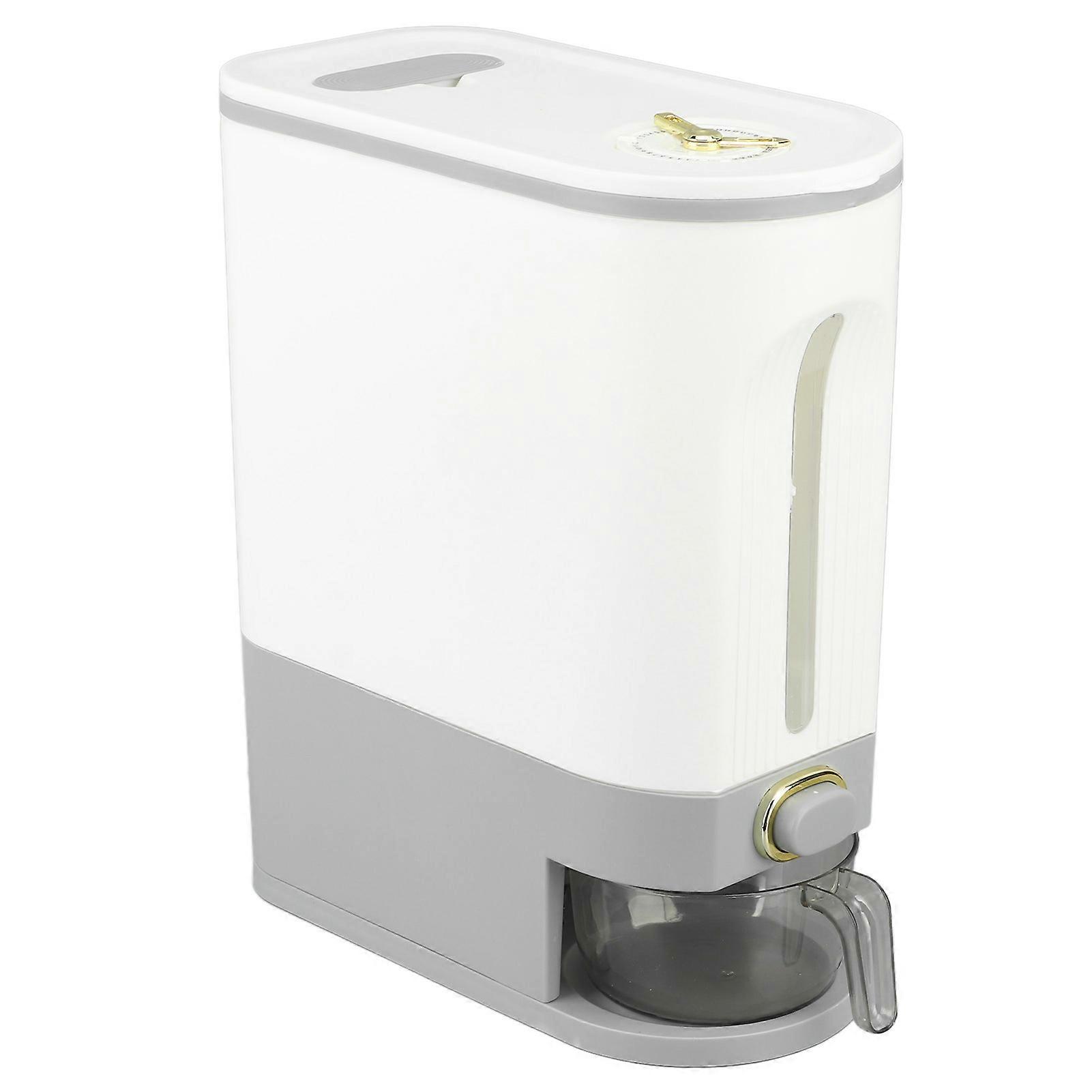 Rice Dispenser Transparent Sealed Press Type Grain Storage Box Rice Storage Bin for Kitchen