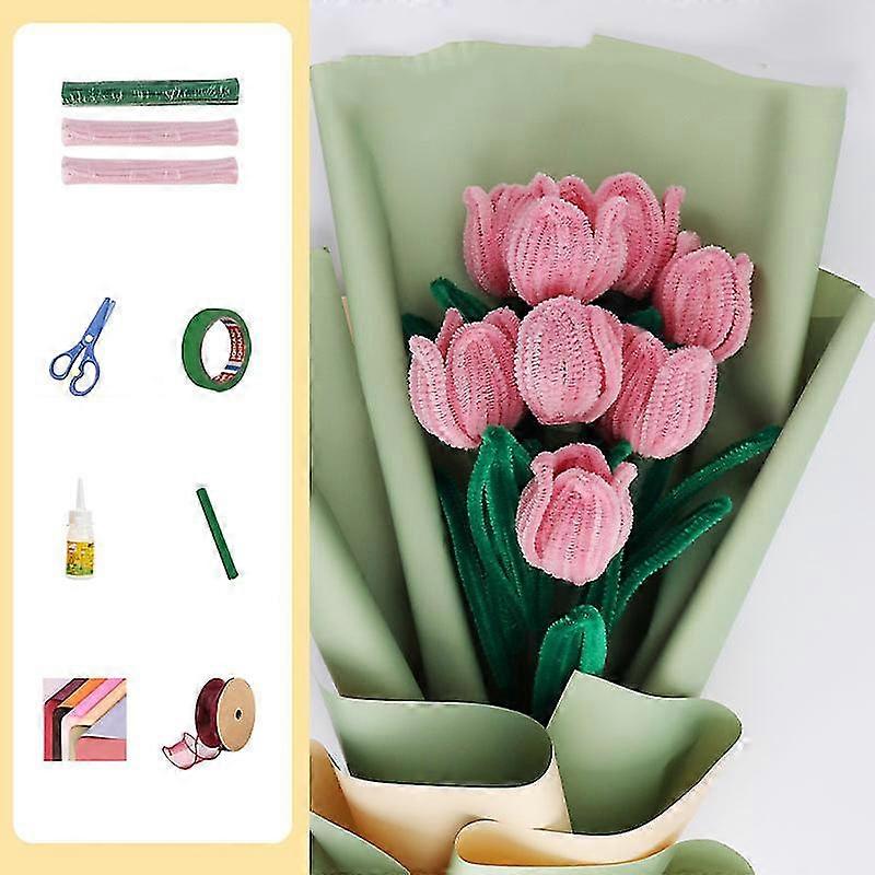 Exquisite Tulip Design Colorful Bendable Pipe Cleaners for DIY Crafts