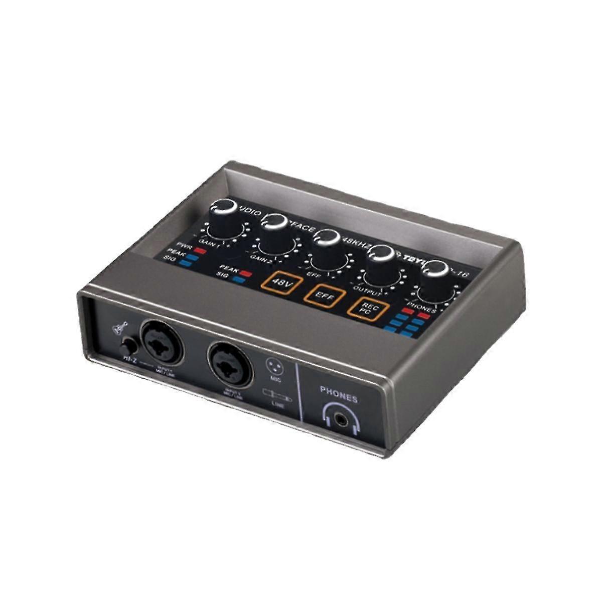 Interface audio Carte son 48khz Convertisseur Guitare électrique Live Broadcast Studio professionnel pour l’enregistrement de karaoké