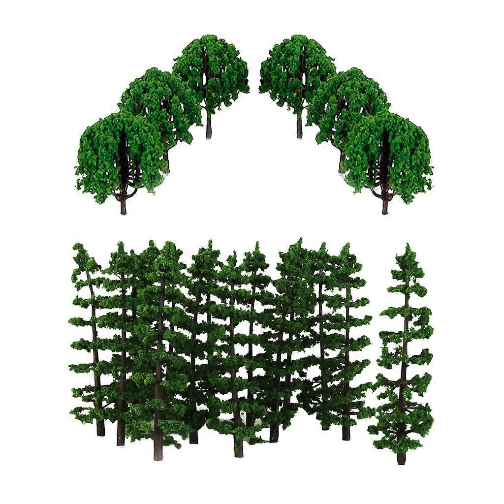 40pcs Plastic Scenery Landscape Train Green Model Trees Scale 1/100 HO Scale