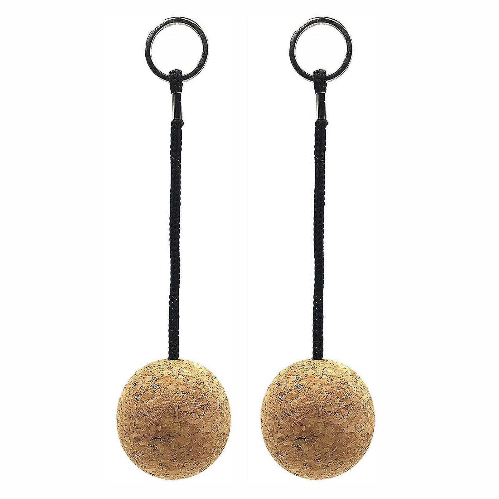 2Pieces Float Keychain Floating Cork Ball Keyring for Kayaking Boating Fishing